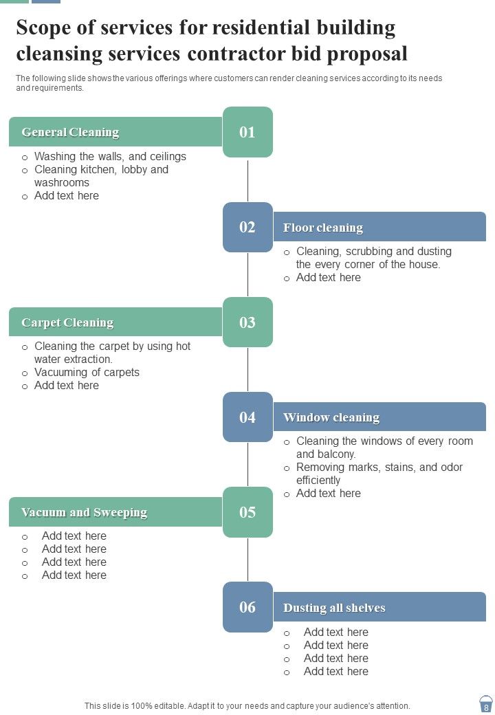Residential Building Cleansing Services Contractor Bid Proposal Example Document Report Doc Pdf Ppt