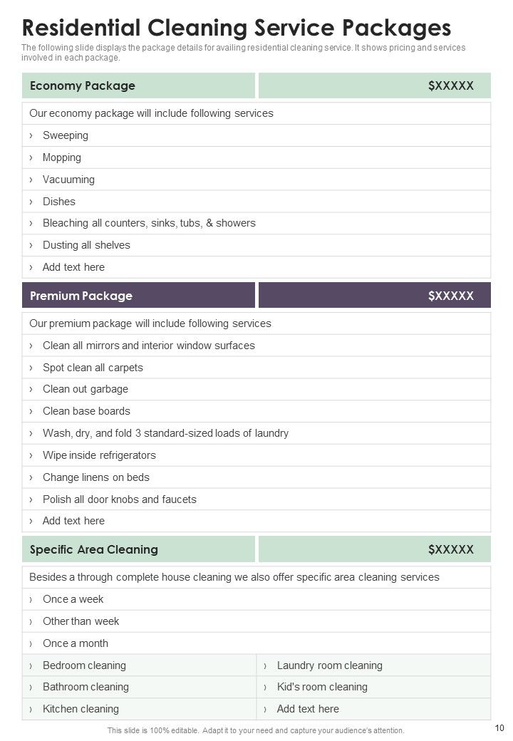 Residential House Cleaning Services Proposal Example Document Report Doc Pdf Ppt