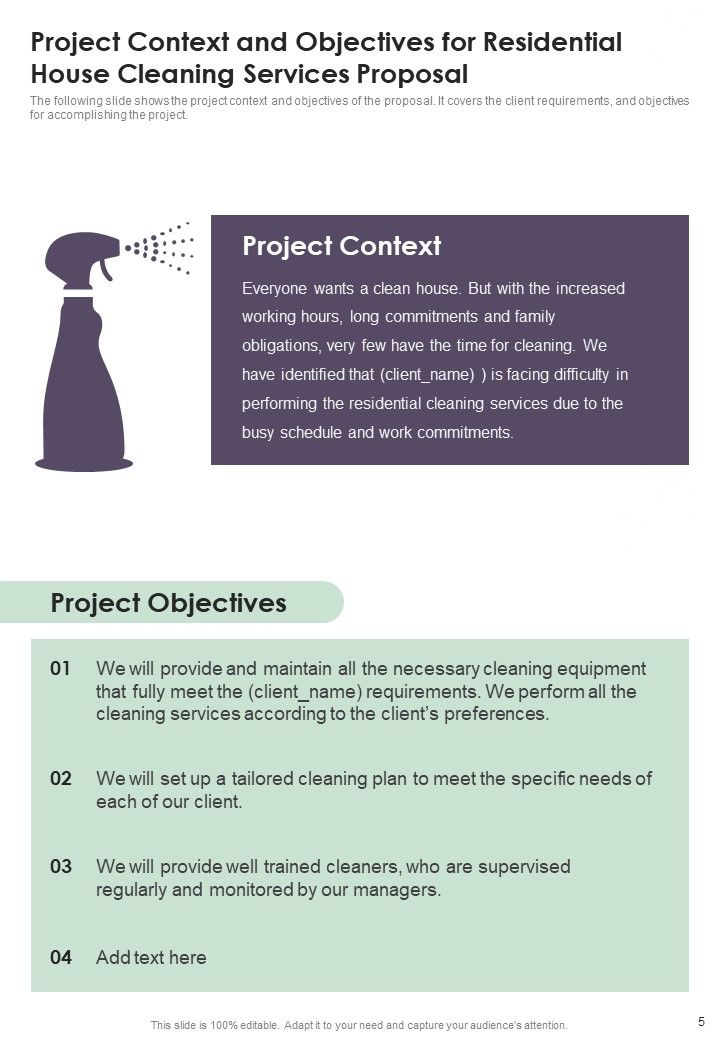 Residential House Cleaning Services Proposal Example Document Report Doc Pdf Ppt