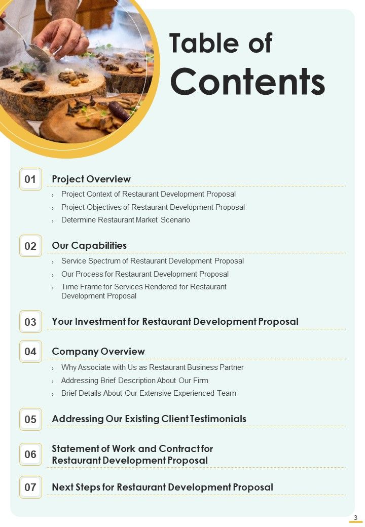 Restaurant Development Proposal Example Document Report Doc Pdf Ppt