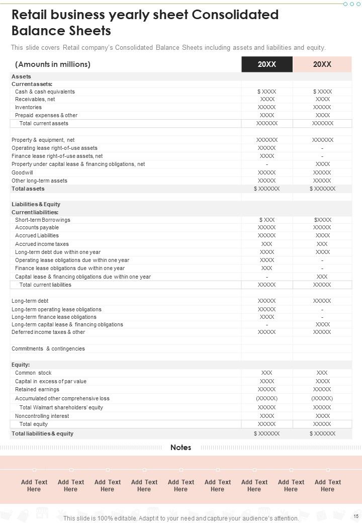 Retail Business Yearly Sheet One Pager Documents