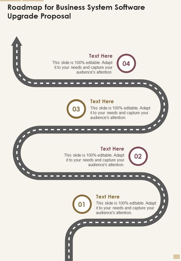 Roadmap For Business System Software Upgrade Proposal One Pager Sample Example Document Slide01