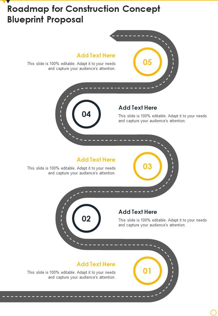 Roadmap For Construction Concept Blueprint Proposal One Pager Sample Example Document Slide01