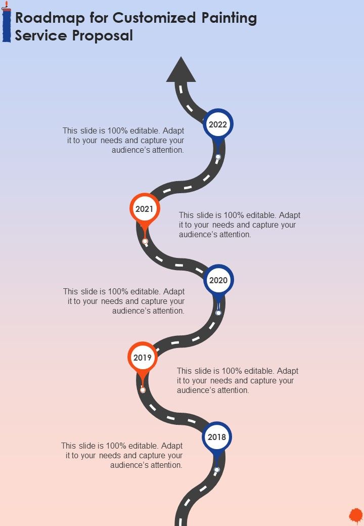 Roadmap For Customized Painting Service Proposal One Pager Sample Example Document Slide01