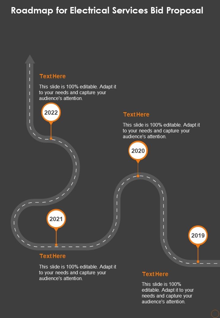Roadmap For Electrical Services Bid Proposal One Pager Sample Example Document Slide01