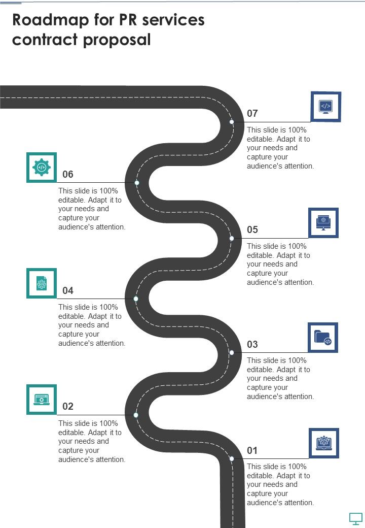 Roadmap For Pr Services Contract Proposal One Pager Sample Example Document Slide01