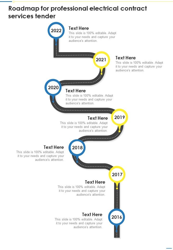 Roadmap For Professional Electrical Contract Services Tender One Pager Sample Example Document Slide01
