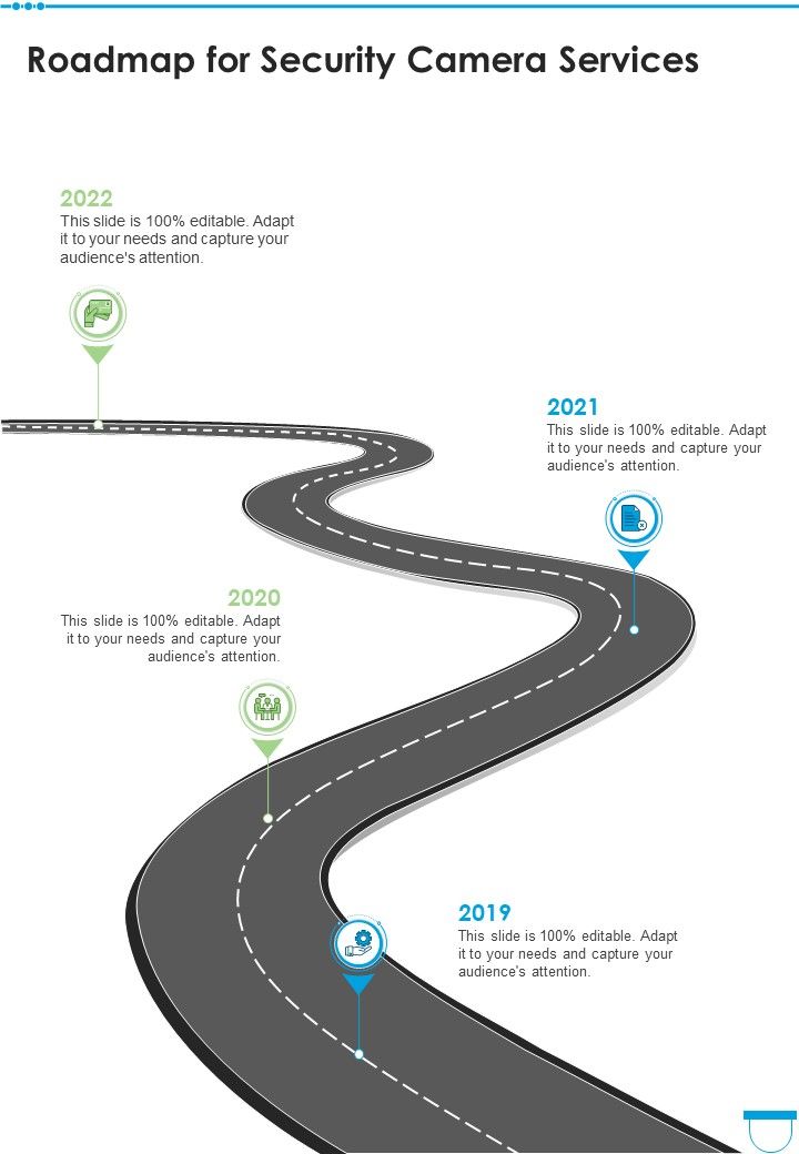 Roadmap For Security Camera Services One Pager Sample Example Document Slide01