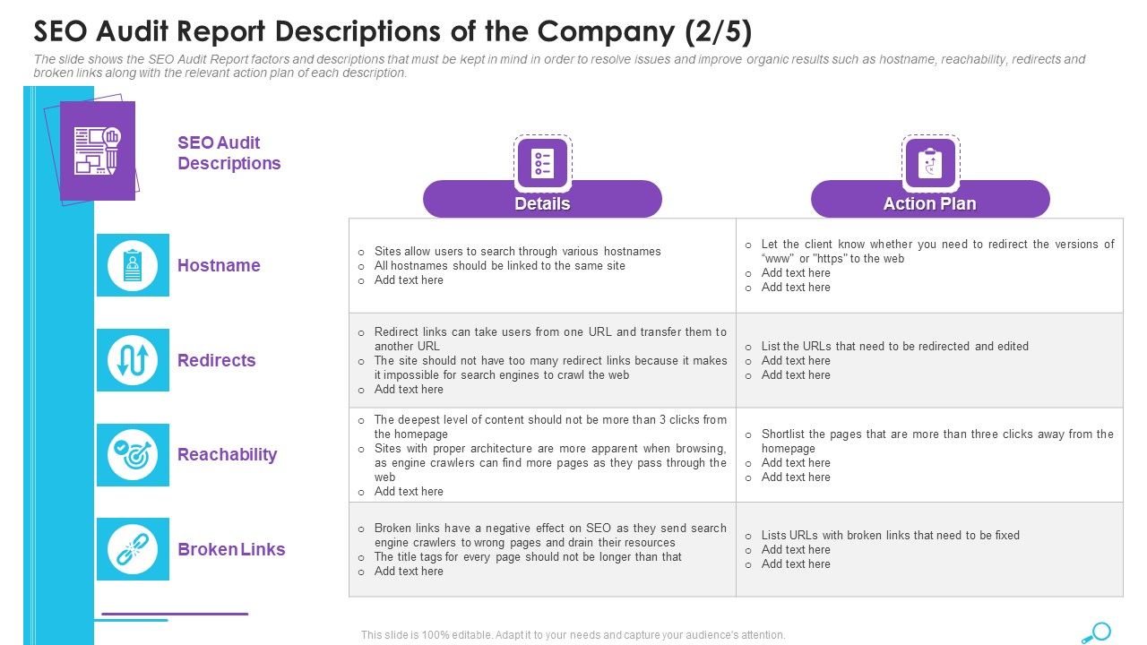 SEO_Audit_Report_Descriptions_Of_The_Company_Action_Plan_Ppt_Styles_Professional_PDF_Slide_1.jpg