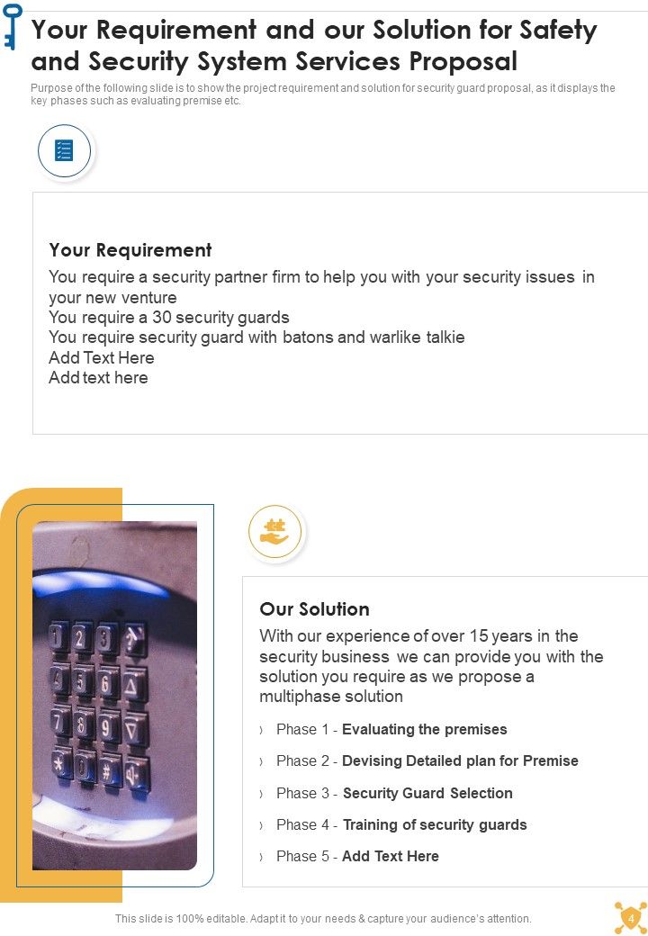 Safety And Security System Services Proposal Example Document Report Doc Pdf Ppt