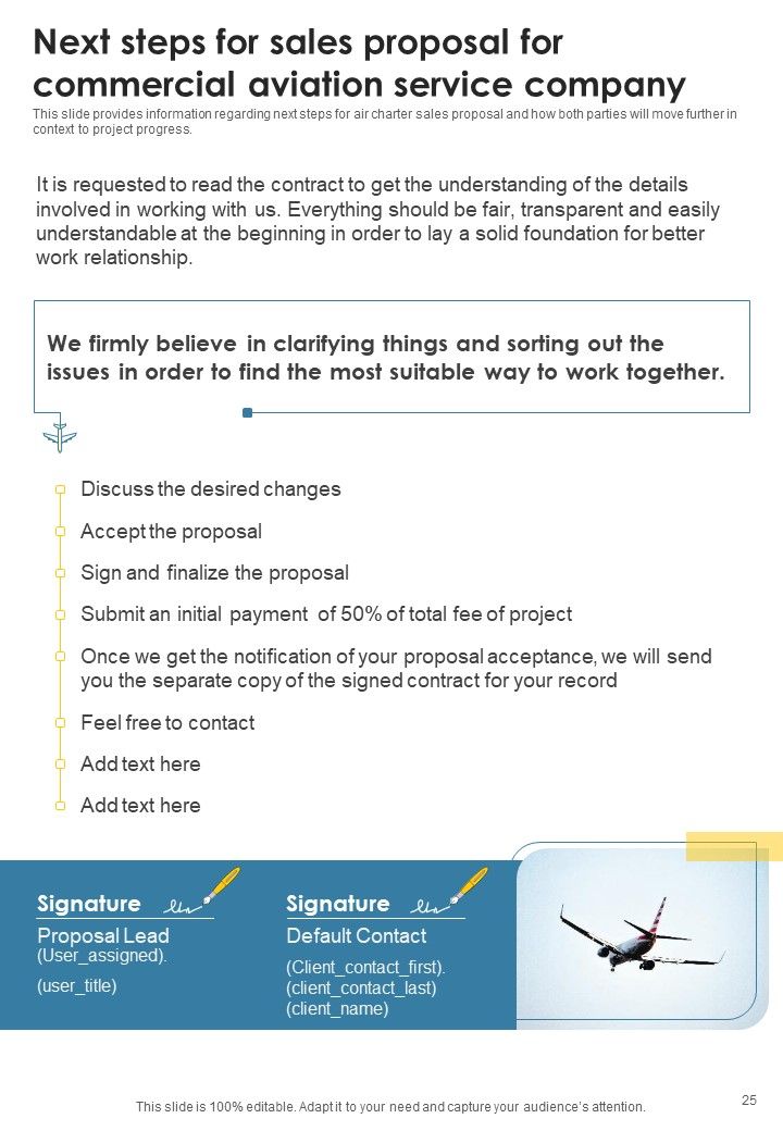 Sales Proposal For Commercial Aviation Service Company Example Document Report Doc Pdf Ppt