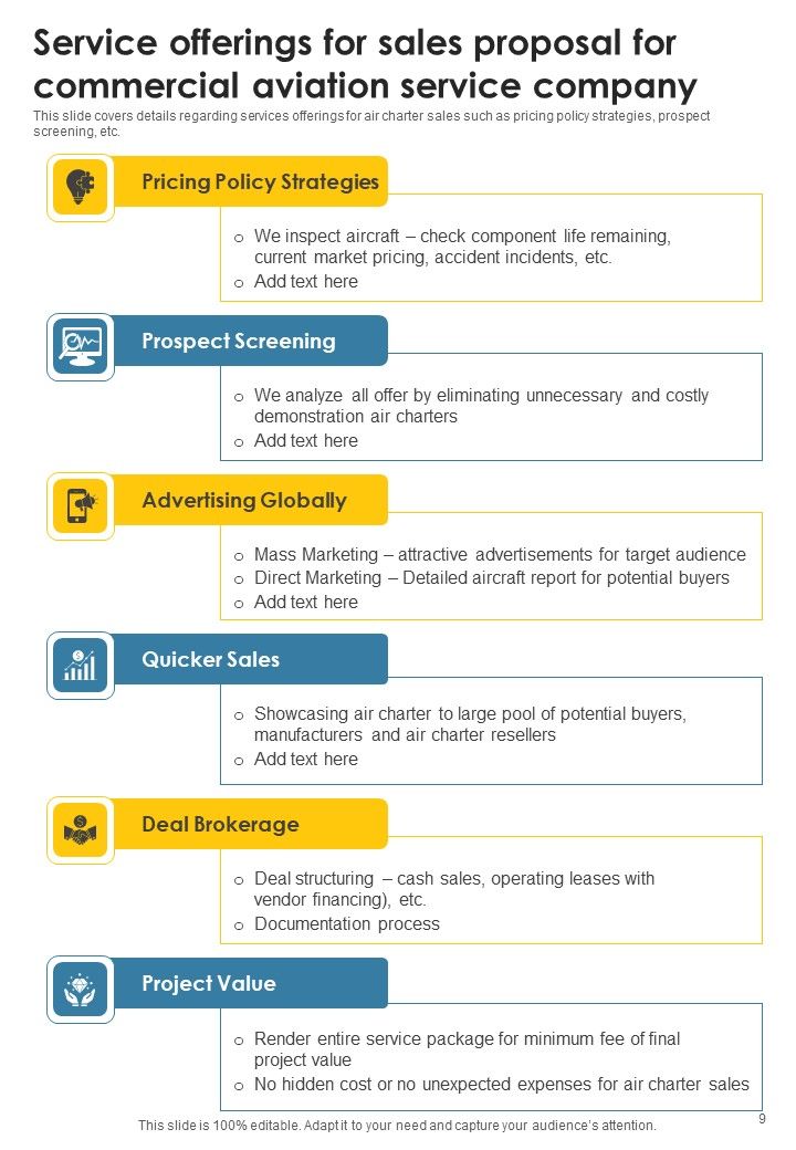 Sales Proposal For Commercial Aviation Service Company Example Document Report Doc Pdf Ppt