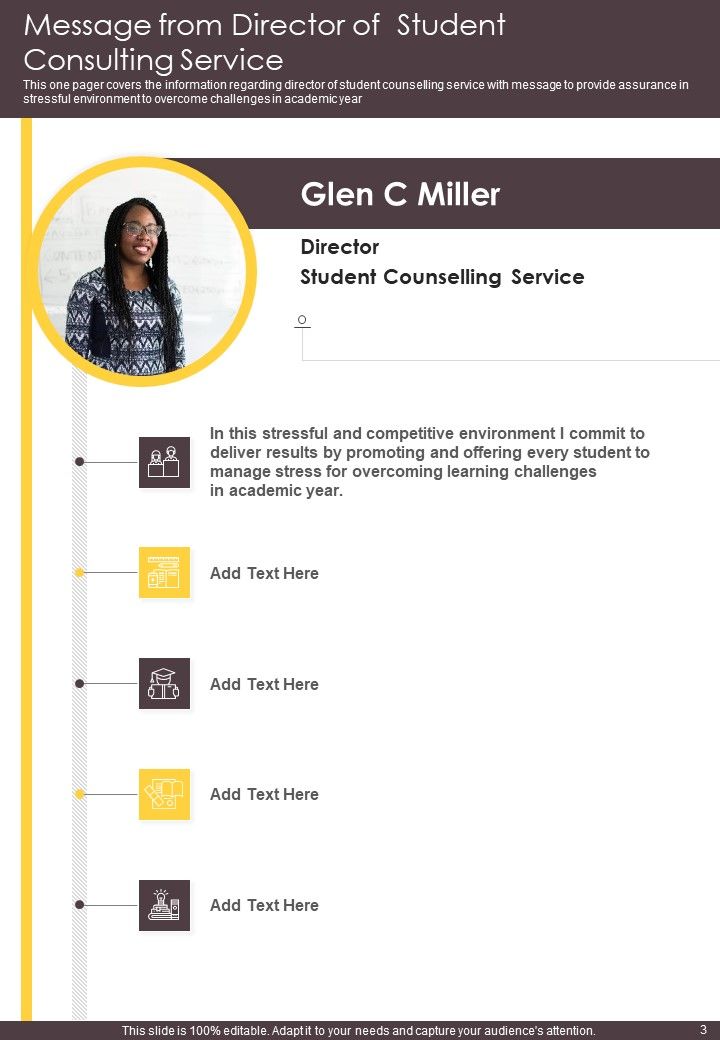 Sample University Consulting Yearly Report One Pager Documents