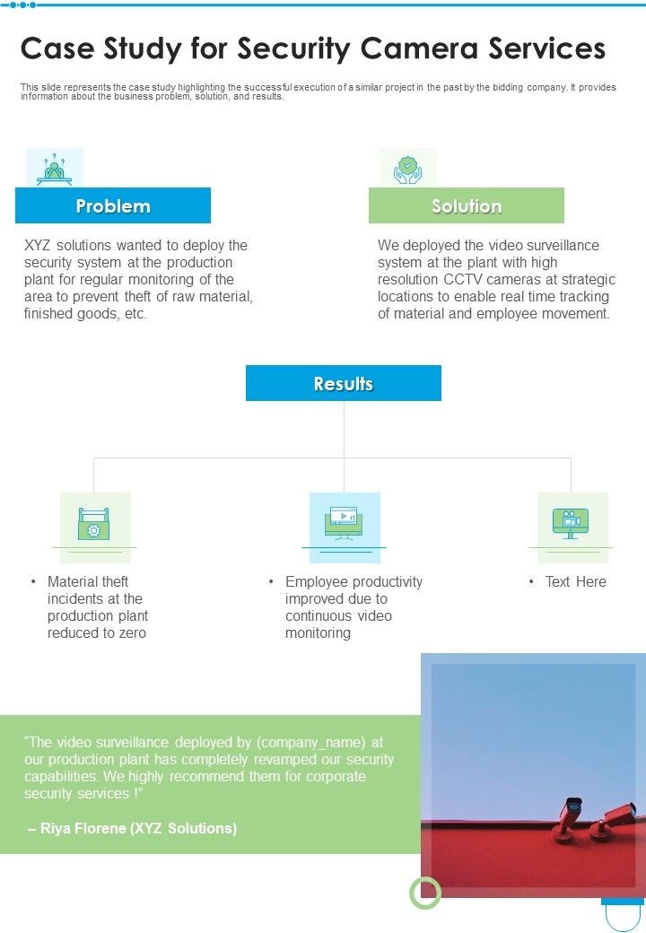 Security Camera Services Proposal Template Example Document Report Doc Pdf Ppt