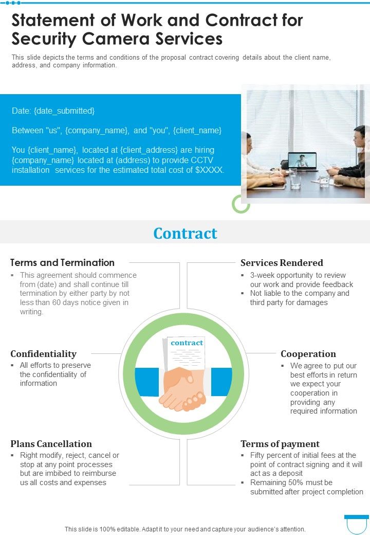 Security Camera Services Proposal Template Example Document Report Doc Pdf Ppt