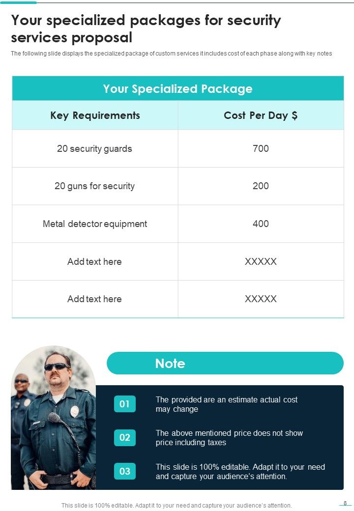 Security Services Proposal Example Document Report Doc Pdf Ppt