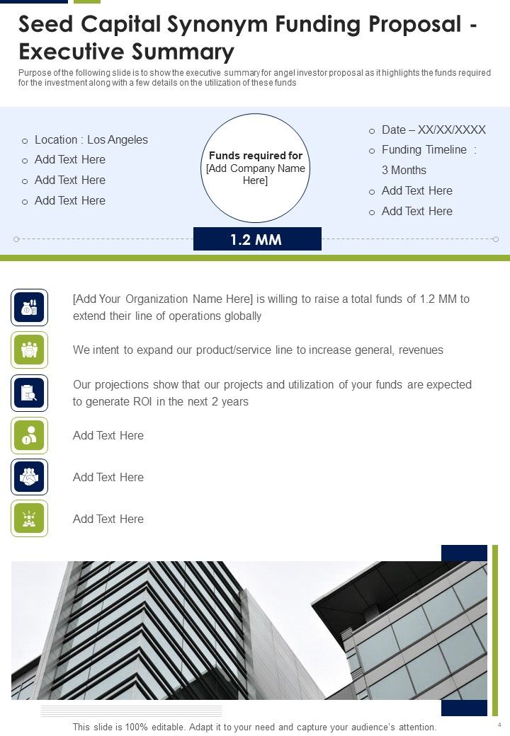 Seed Capital Synonym Proposal Example Document Report Doc Pdf Ppt
