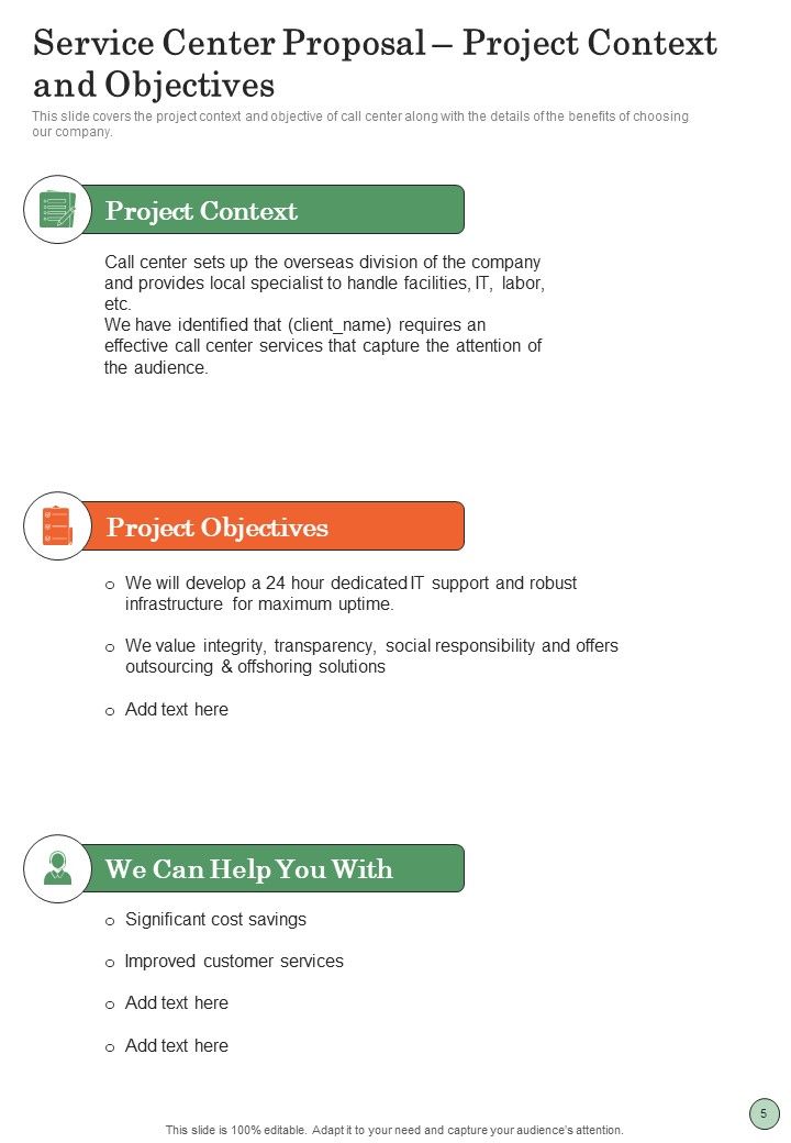 Service Center Proposal Example Document Report Doc Pdf Ppt