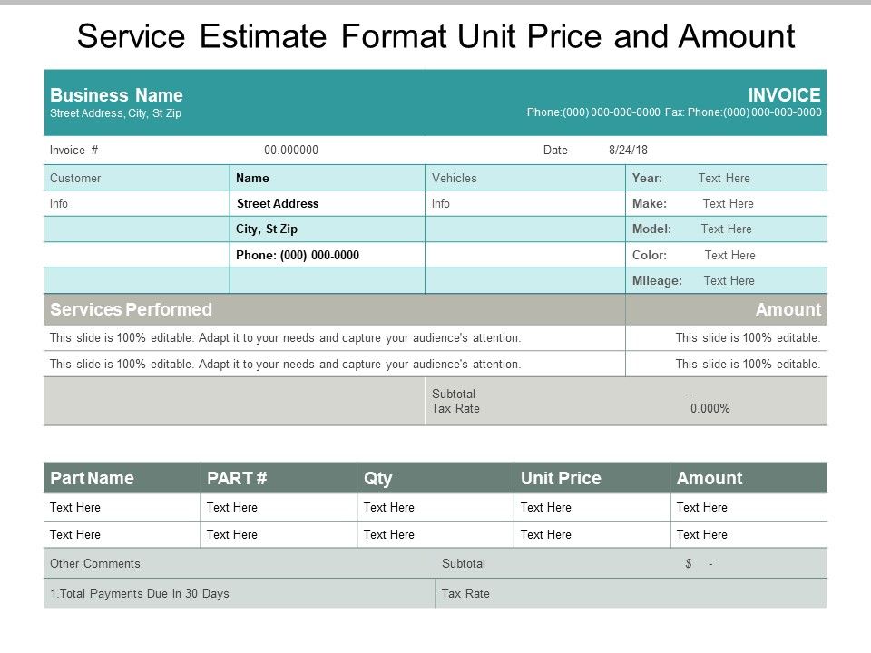 Service_Estimate_Format_Unit_Price_And_Amount_Ppt_PowerPoint_Presentation_Ideas_Guidelines_Slide_1.jpg