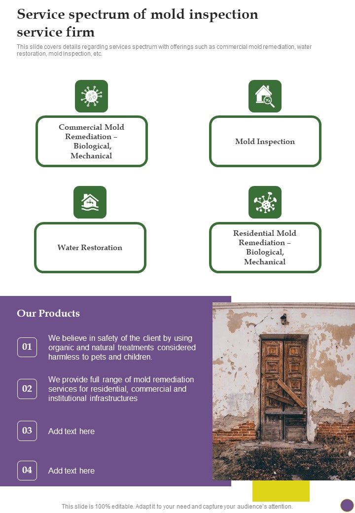 Service_Spectrum_Of_Mold_Inspection_Service_Firm_One_Pager_Sample_Example_Document_Slide_1.jpg