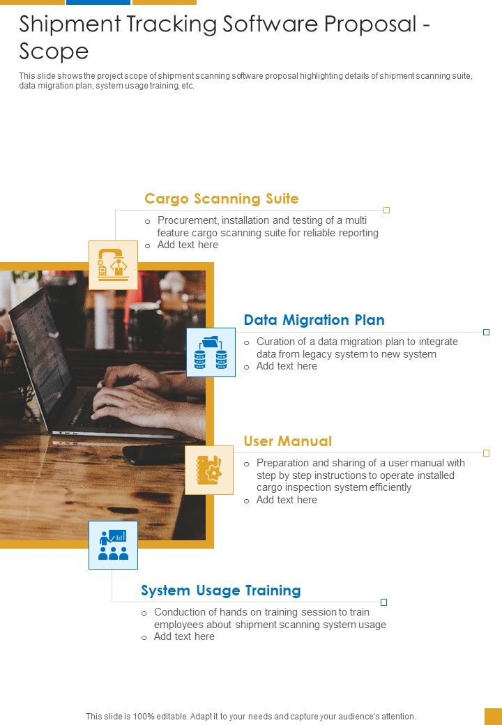 Shipment Tracking Software Proposal Scope One Pager Sample Example Document Slide01