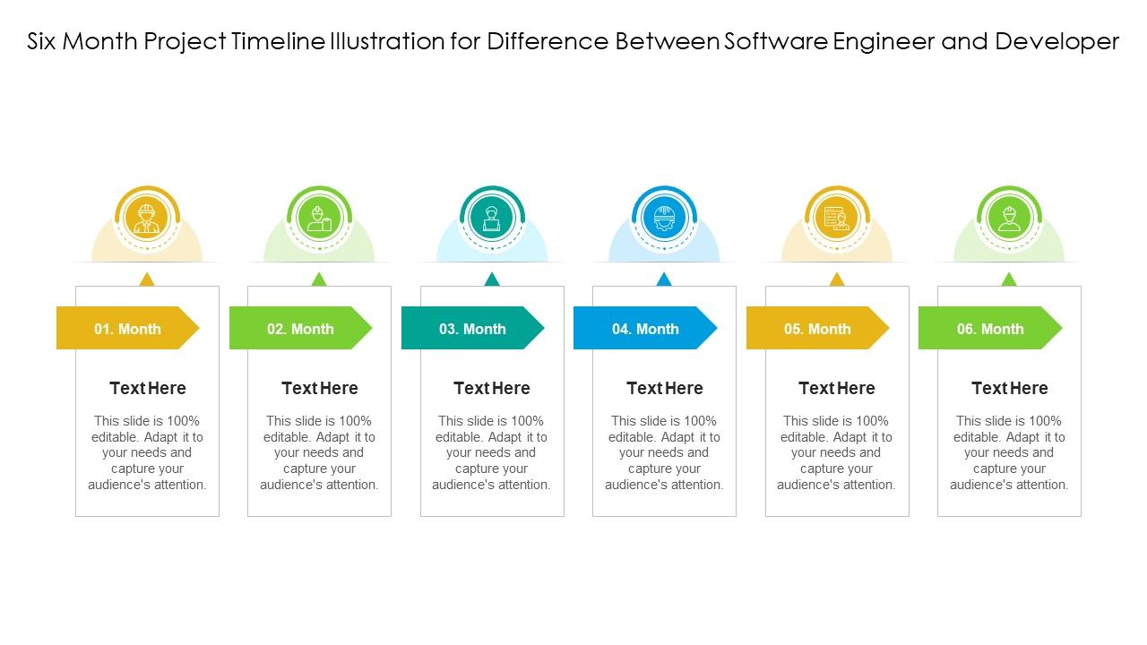 Six_Month_Project_Timeline_Illustration_For_Difference_Between_Software_Engineer_And_Developer_Ppt_PowerPoint_Presentation_Gallery_Images_PDF_Slide_1.jpg