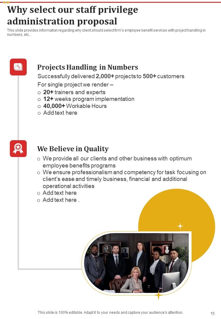 Staff Privilege Administration Proposal Example Document Report Doc Pdf Ppt