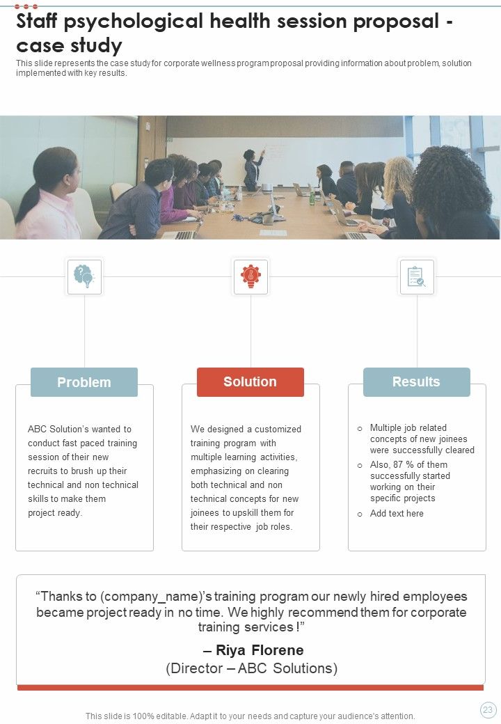 Staff Psychological Health Session Proposal Example Document Report Doc Pdf Ppt