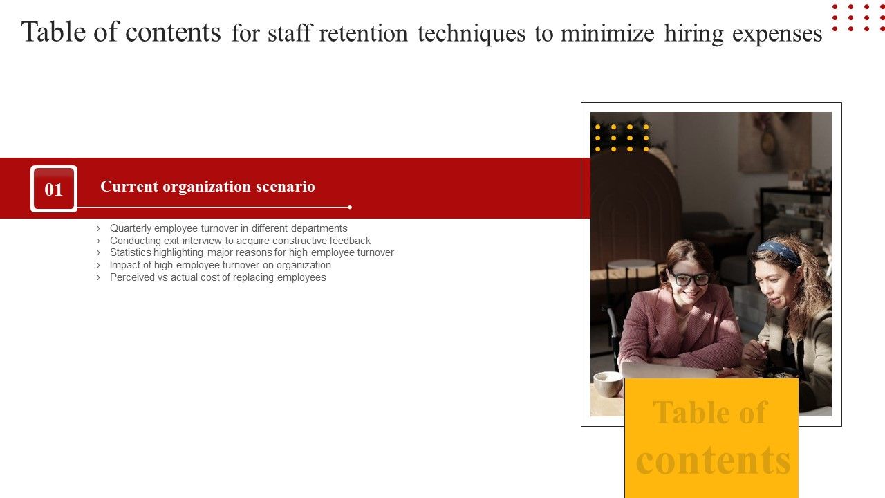 Staff_Retention_Techniques_To_Minimize_Hiring_Expenses_Table_Of_Contents_Mockup_PDF_Slide_1.jpg