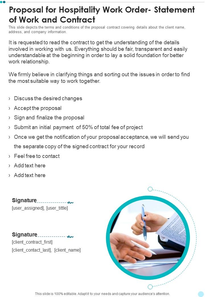 Statement_Of_Work_And_Contract_Proposal_For_Hospitality_Work_Order_One_Pager_Sample_Example_Document_Slide_1.jpg