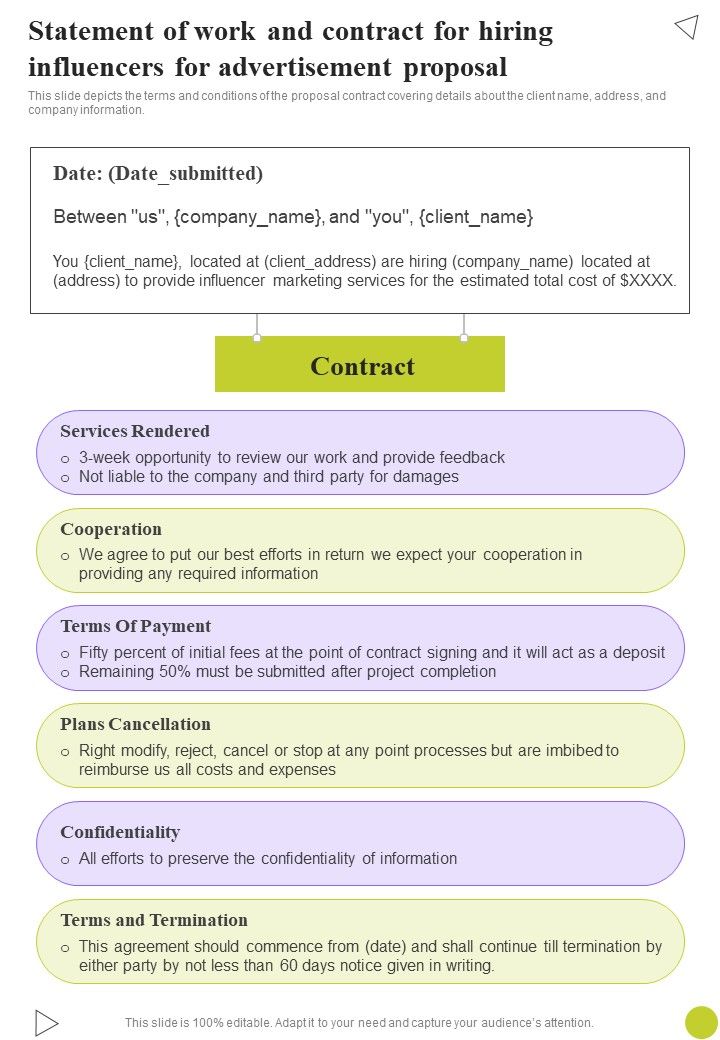 Statement_Of_Work_Contract_For_Hiring_Influencers_Advertisement_Proposal_One_Pager_Sample_Example_Document_Slide_1.jpg