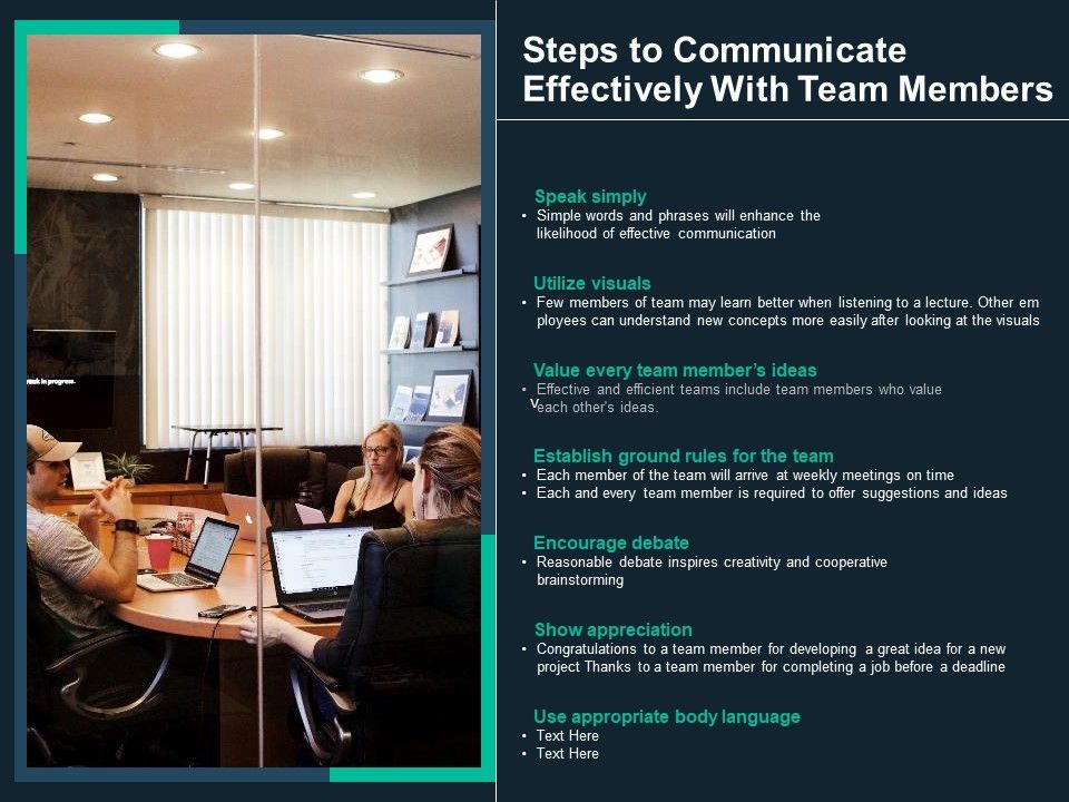 Steps_To_Communicate_Effectively_With_Team_Members_Ppt_PowerPoint_Presentation_Gallery_Background_PDF_Slide_1.jpg