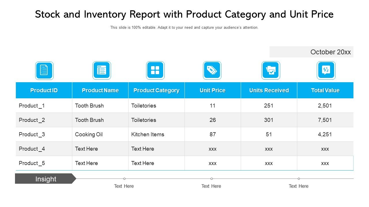 Stock_And_Inventory_Report_With_Product_Category_And_Unit_Price_Ppt_PowerPoint_Presentation_Gallery_Grid_PDF_Slide_1.jpg