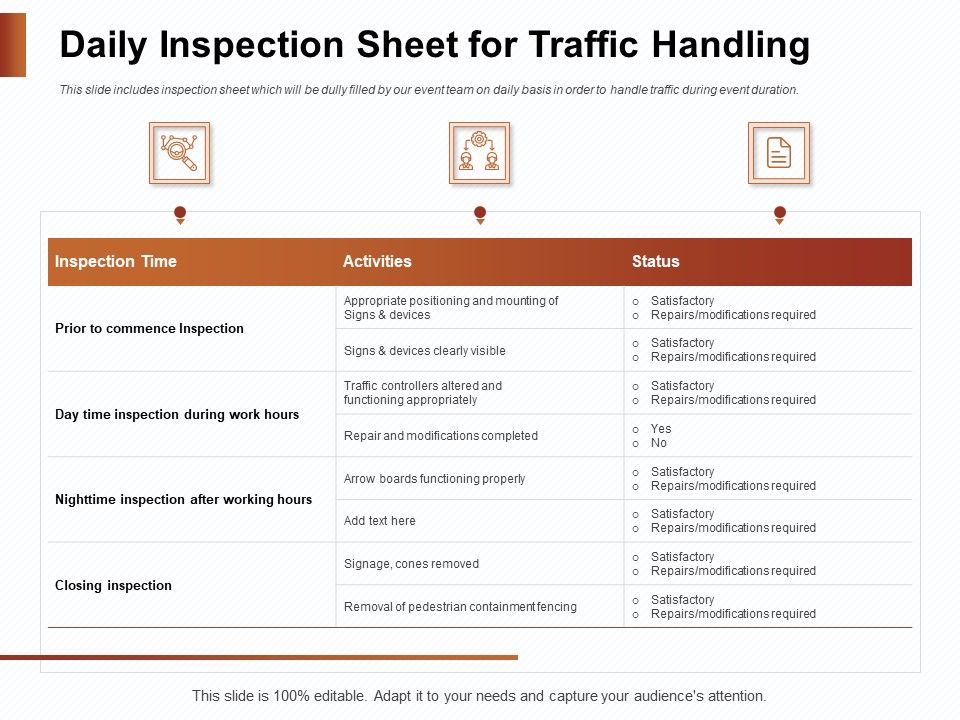 Strategies_For_Organizing_Events_Daily_Inspection_Sheet_For_Traffic_Handling_Ppt_PowerPoint_Presentation_Outline_Deck_PDF_Slide_1.jpg