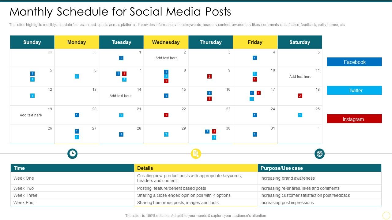 Strategies_To_Enhance_Social_Media_Monthly_Schedule_For_Social_Media_Posts_Themes_PDF_Slide_1.jpg