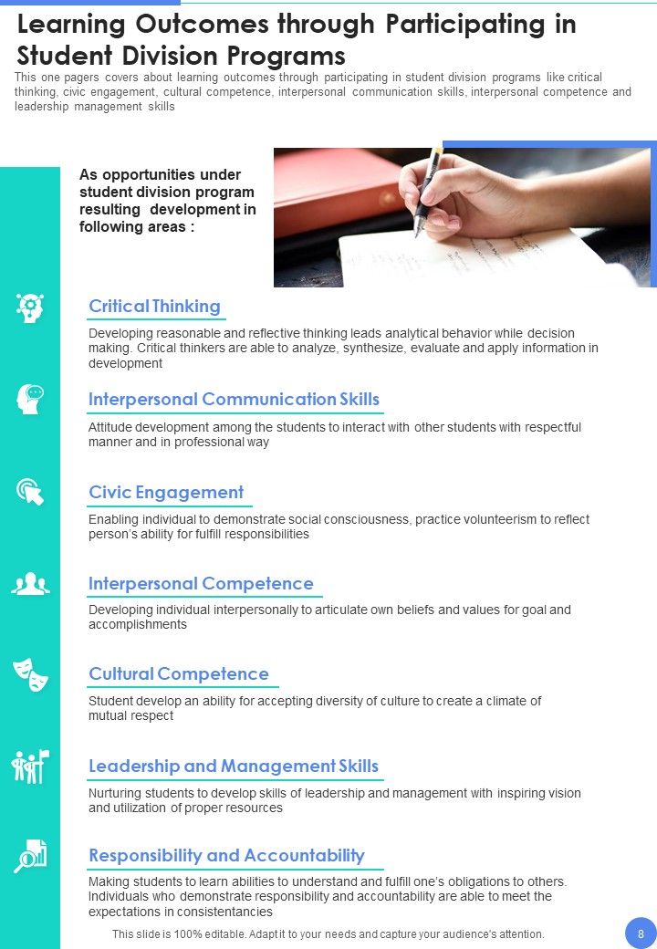 Student Events Yearly Report Template One Pager Documents