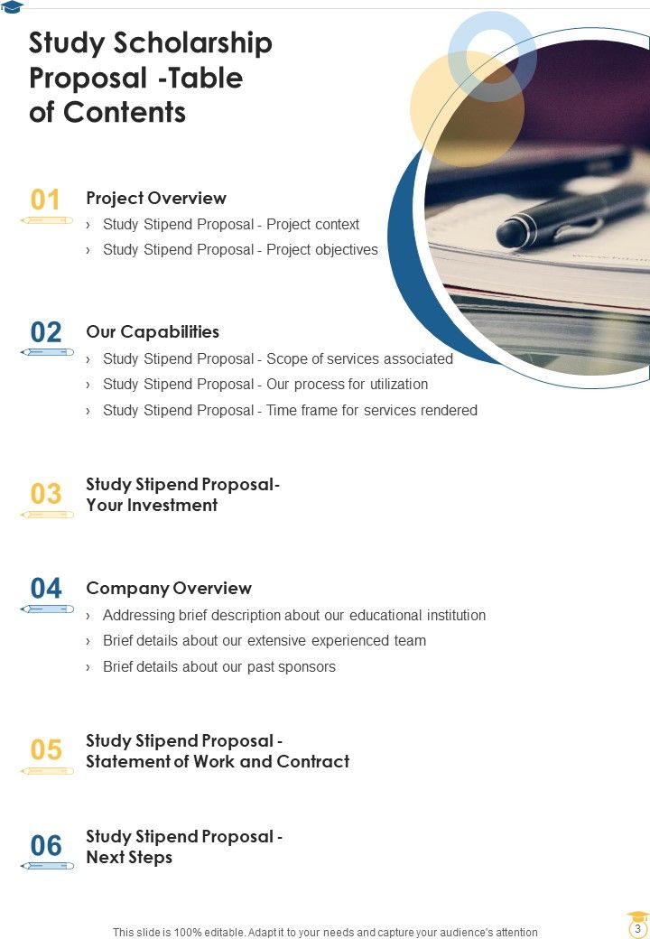 Study Scholarship Proposal Example Document Report Doc Pdf Ppt