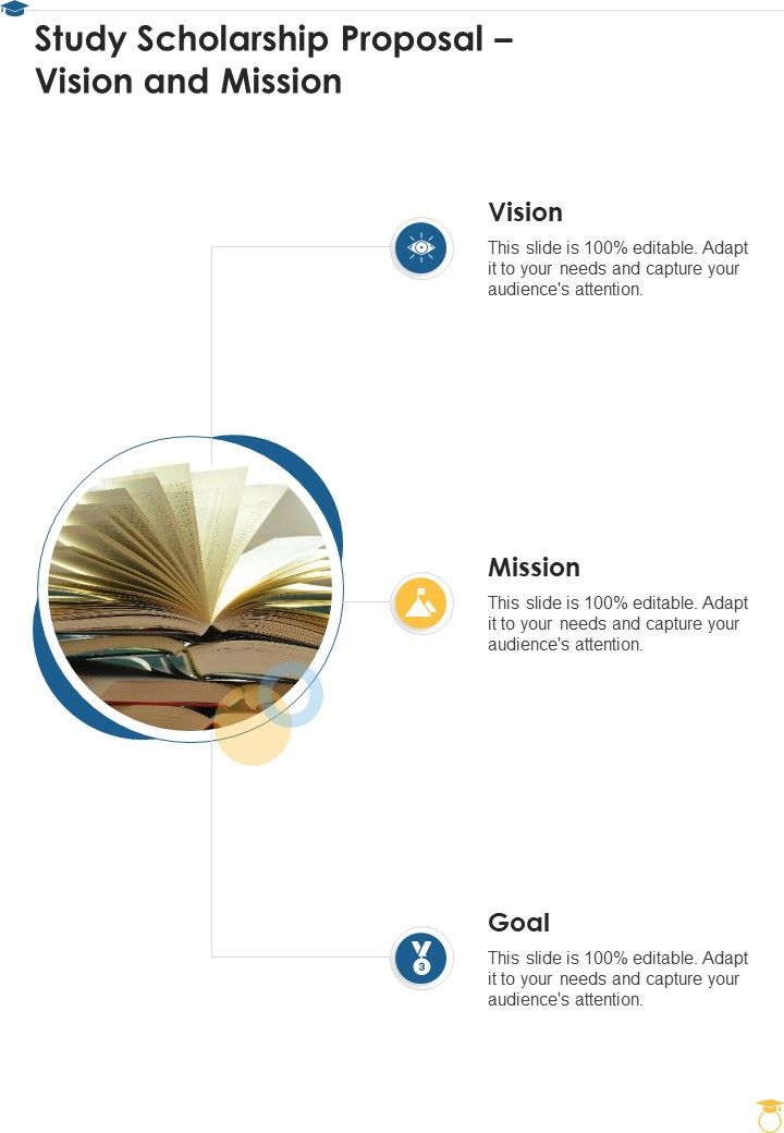 Study Scholarship Proposal Vision And Mission One Pager Sample Example Document Slide01