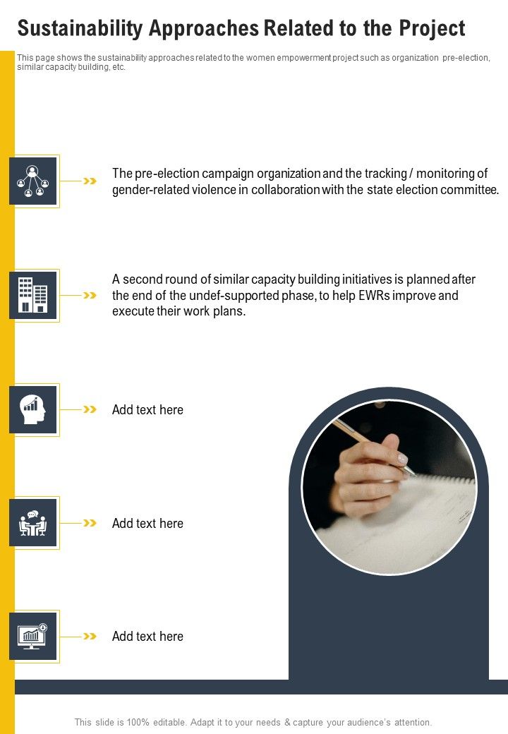 Sustainability Approaches Related To The Project One Pager Documents Slide01