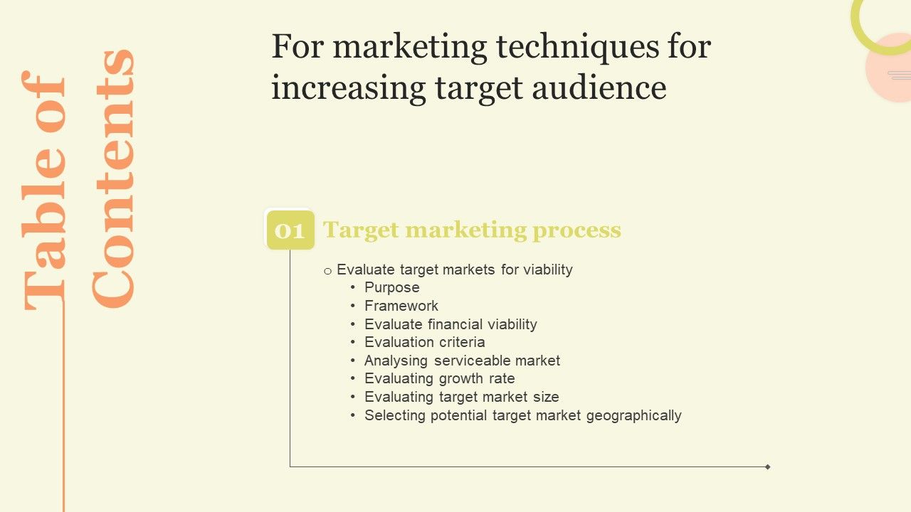 Table_Of_Conetsnts_For_Marketing_Techniques_For_Increasing_Target_Audience_Rate_Guidelines_PDF_Slide_1.jpg