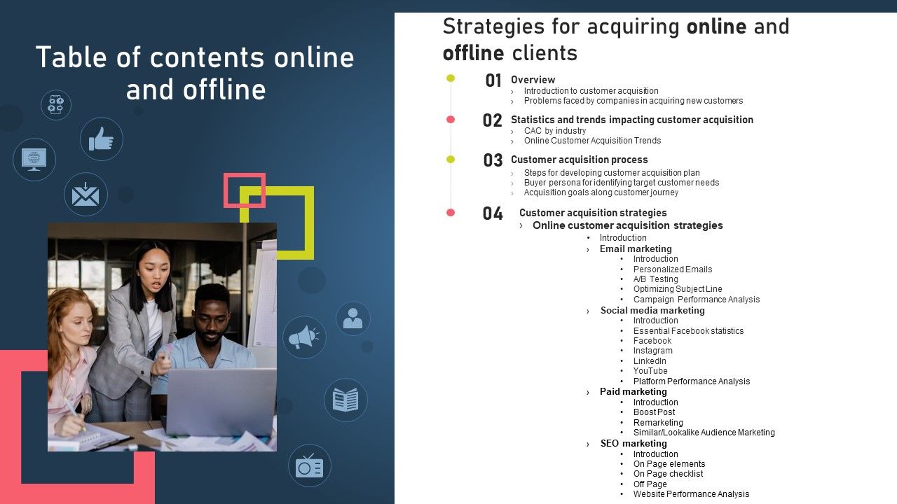 Table_Of_Content_Strategies_For_Acquiring_Online_And_Offline_Clients_Ideas_PDF_Slide_1.jpg