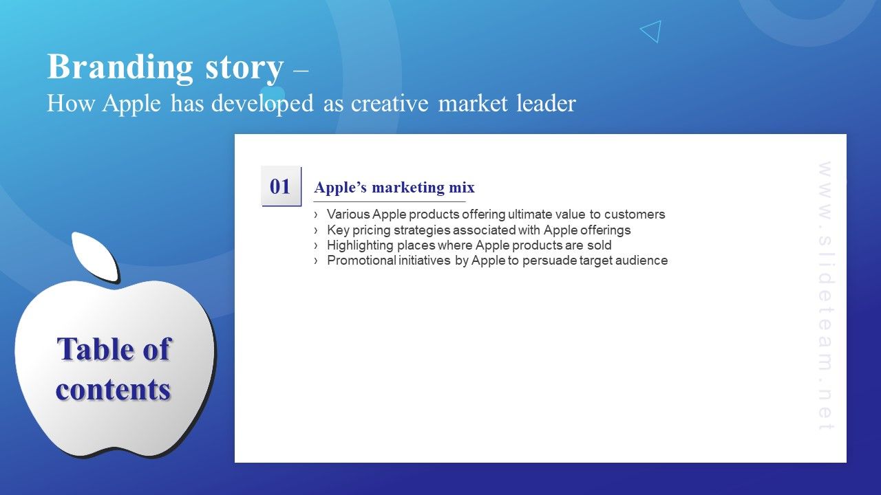 Table_Of_Contents_Branding_Story_How_Apple_Has_Developed_As_Creative_Market_Leader_Key_Formats_PDF_Slide_1.jpg