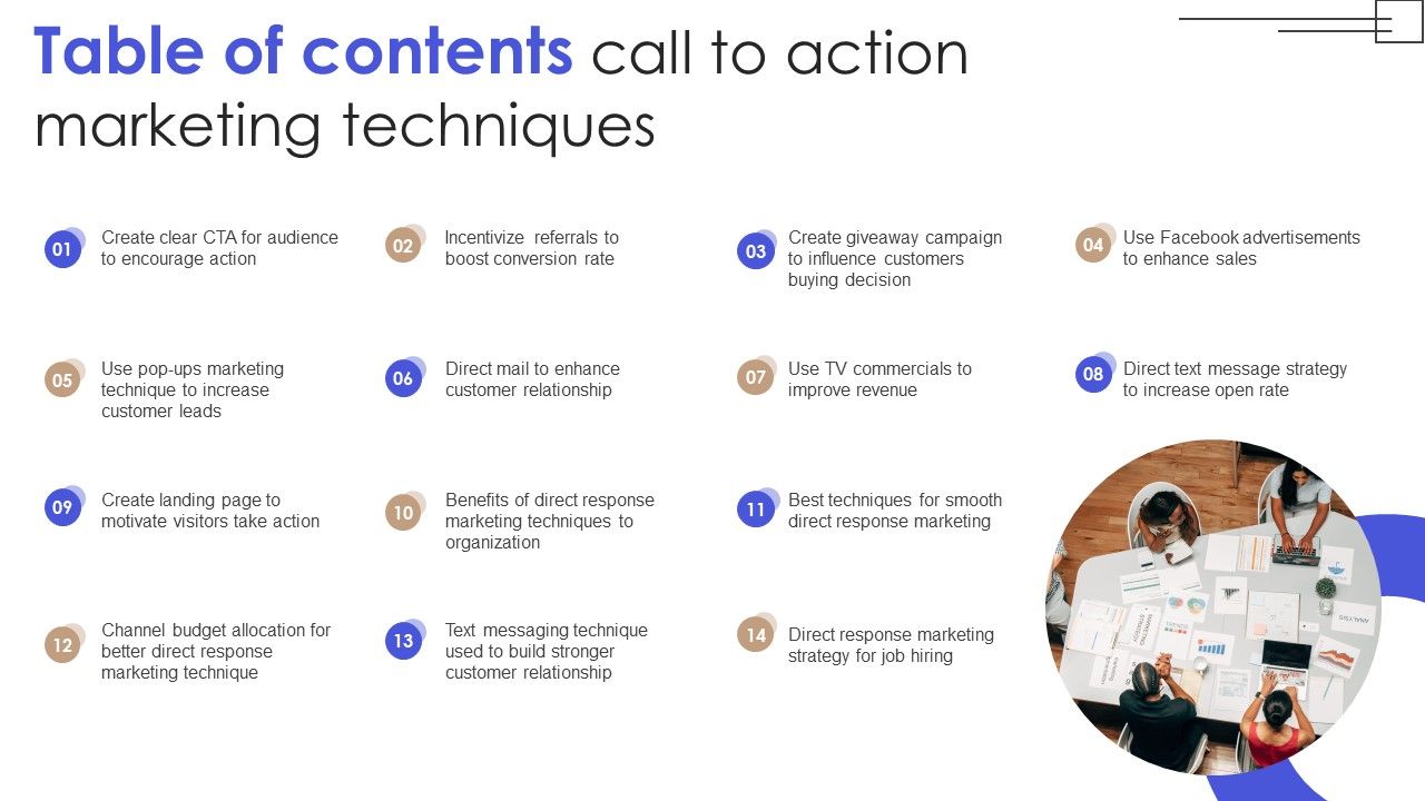 Table_Of_Contents_Call_To_Action_Marketing_Techniques_Topics_PDF_Slide_1.jpg