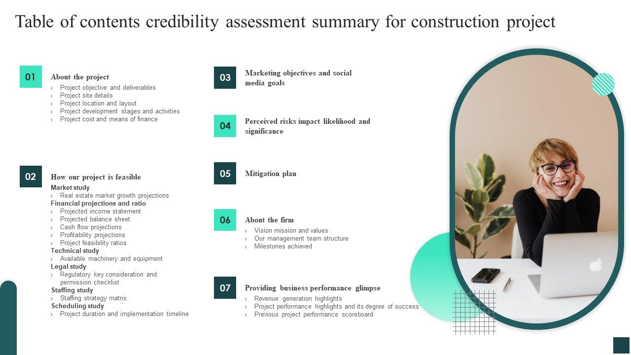 Table_Of_Contents_Credibility_Assessment_Summary_For_Construction_Project_Background_PDF_Slide_1.jpg