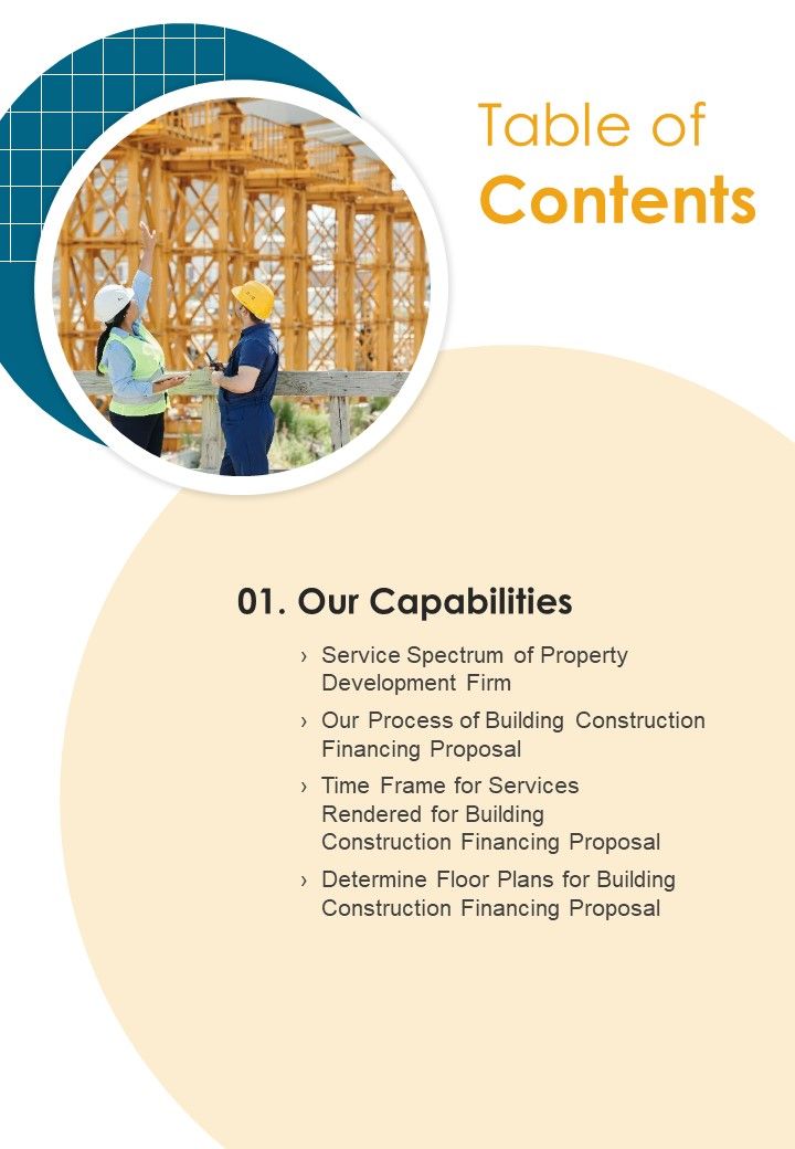 Table_Of_Contents_Developing_Construction_Funding_Proposal_One_Pager_Sample_Example_Document_Slide_1.jpg