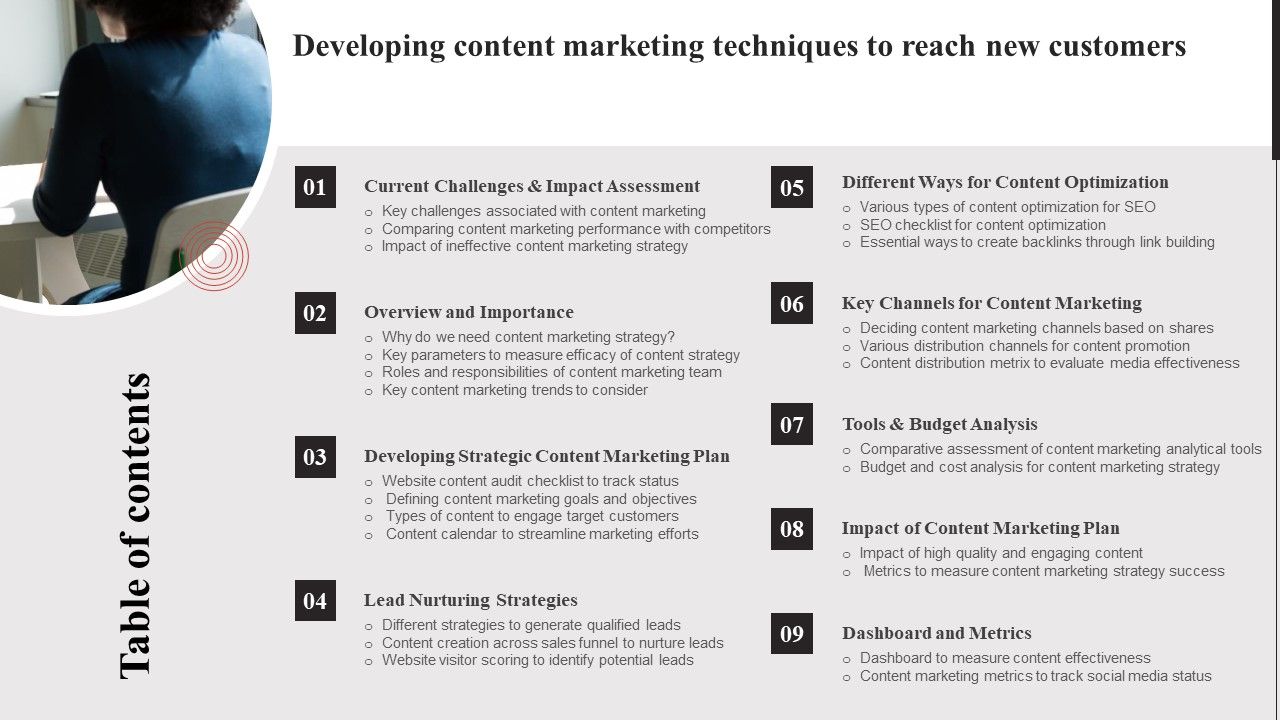 Table_Of_Contents_Developing_Content_Marketing_Techniques_To_Reach_New_Customers_Guidelines_PDF_Slide_1.jpg