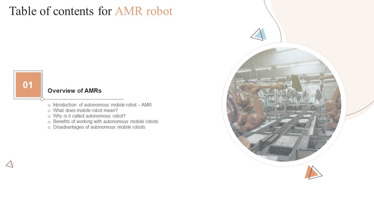 Table_Of_Contents_For_AMR_Robot_Benefits_Ppt_PowerPoint_Presentation_File_Background_Images_PDF_Slide_1.jpg