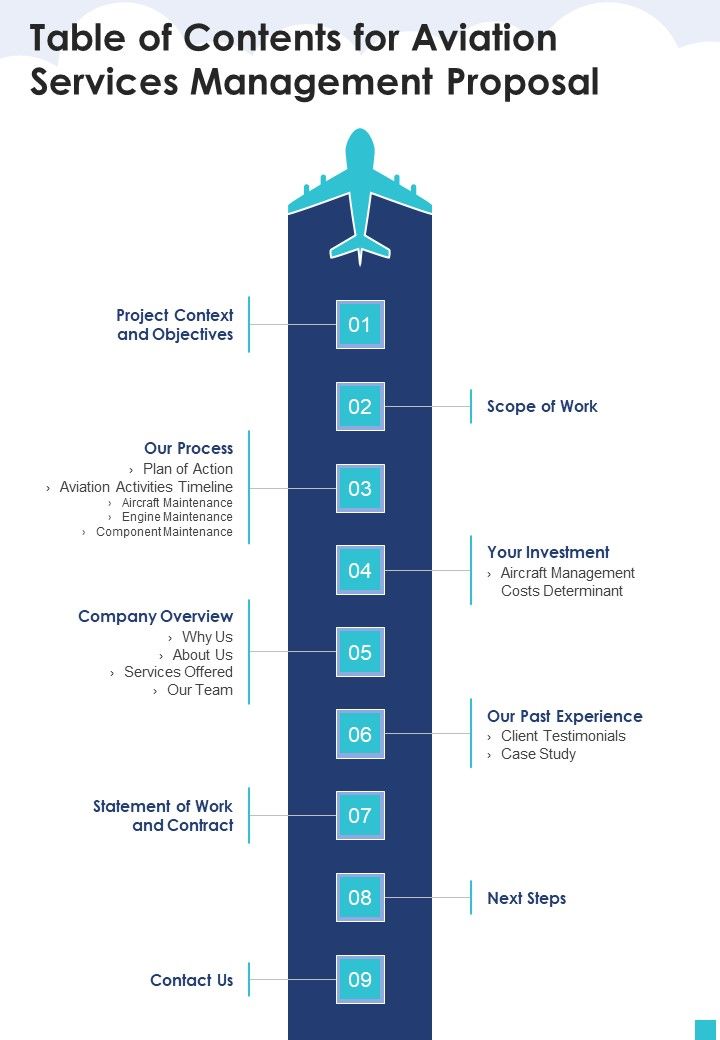 Table_Of_Contents_For_Aviation_Services_Management_Proposal_One_Pager_Sample_Example_Document_Slide_1.jpg