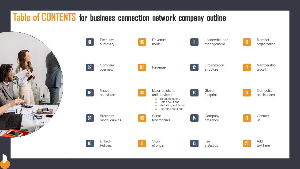 Table_Of_Contents_For_Business_Connection_Network_Company_Outline_Download_PDF_Slide_1.jpg