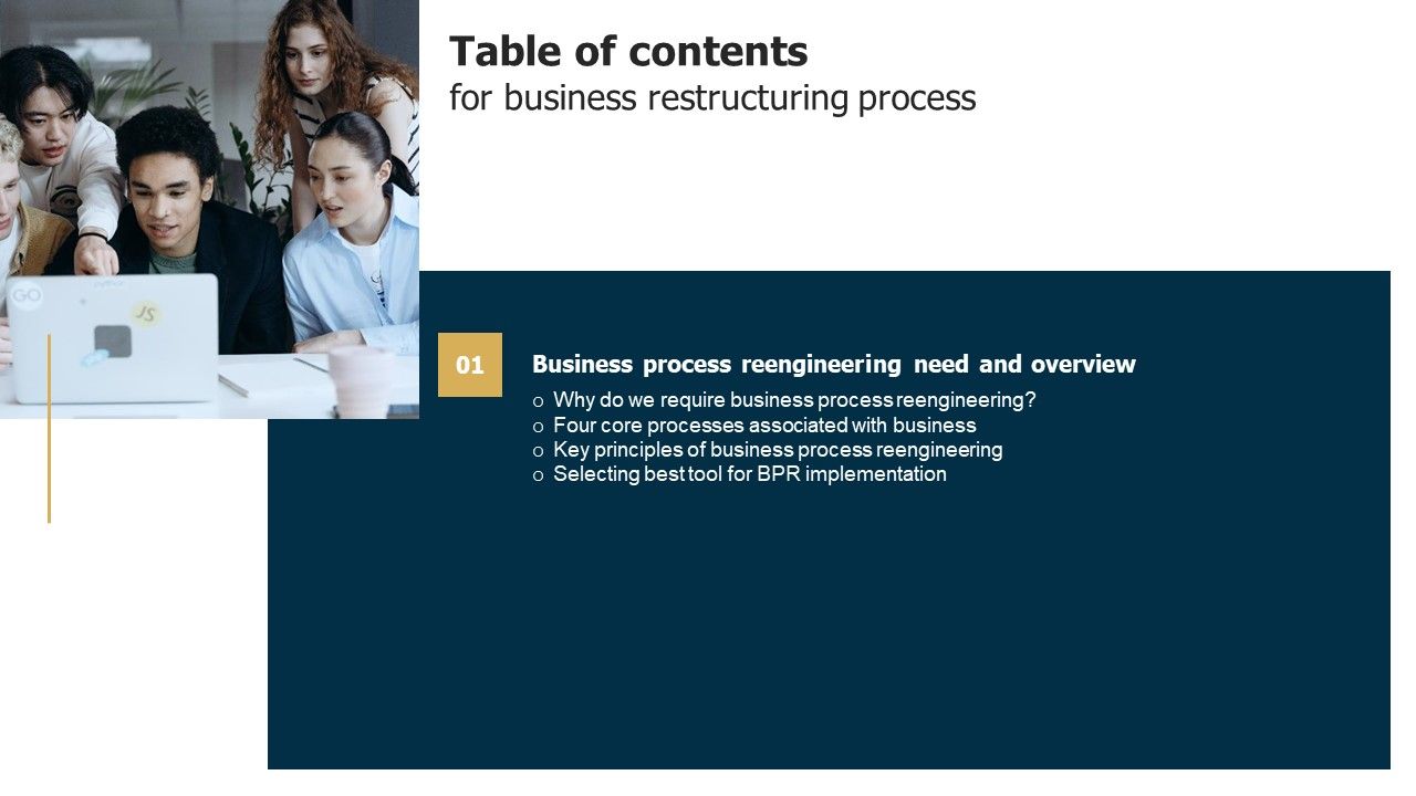 Table_Of_Contents_For_Business_Restructuring_Process_Professional_PDF_Slide_1.jpg